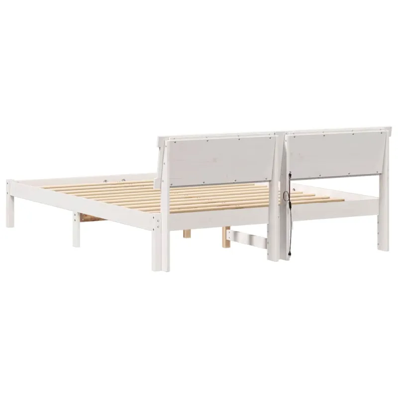 Lovos rėmas Balta 140 x 200 cm Kietos pušies mediena