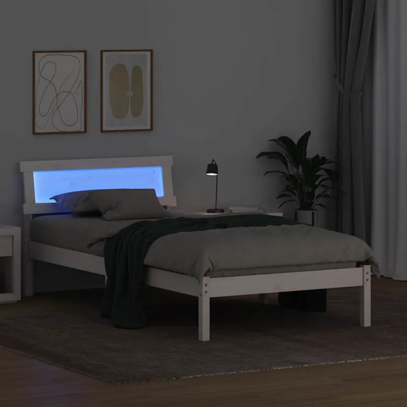 Lovos rėmas Balta 100 x 200 cm Kietos pušies mediena