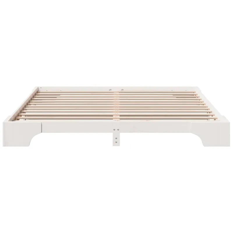 Lovos rėmas Balta 200 x 200 cm Kietos pušies mediena