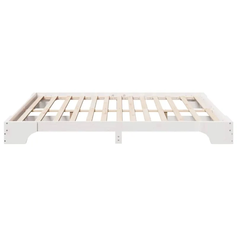 Lovos rėmas Balta 200 x 200 cm Kietos pušies mediena