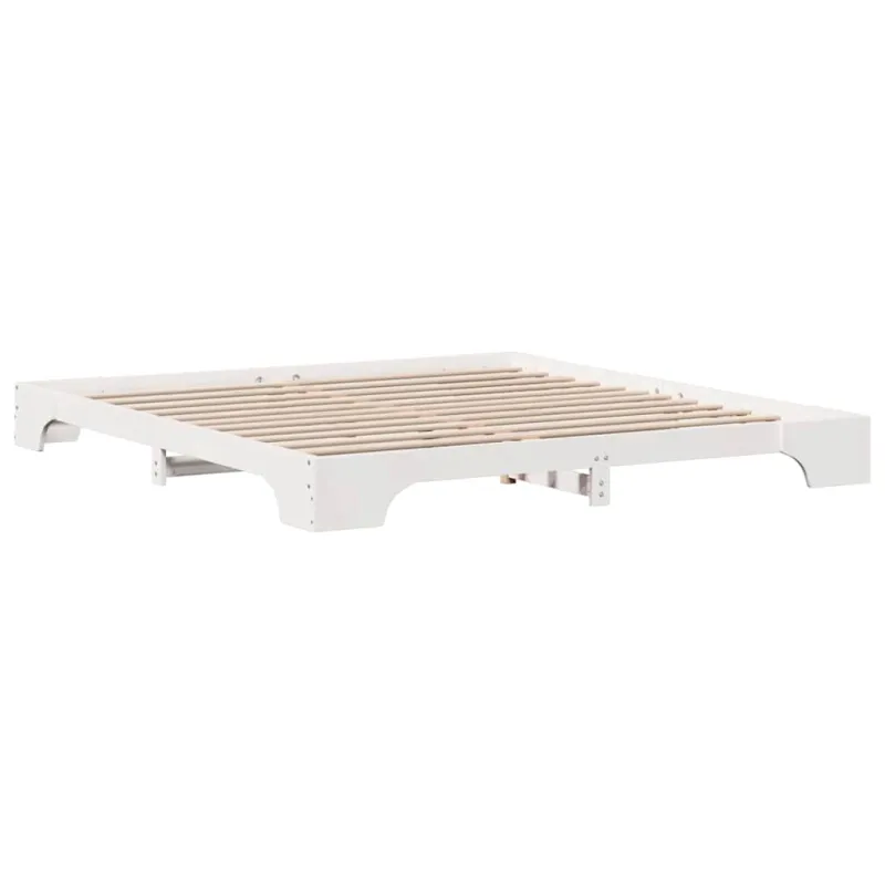 Lovos rėmas Balta 200 x 200 cm Kietos pušies mediena