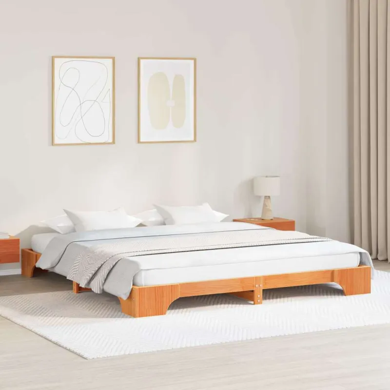 Lovos rėmas Vaško ruda 180 x 200 cm Kietos pušies mediena