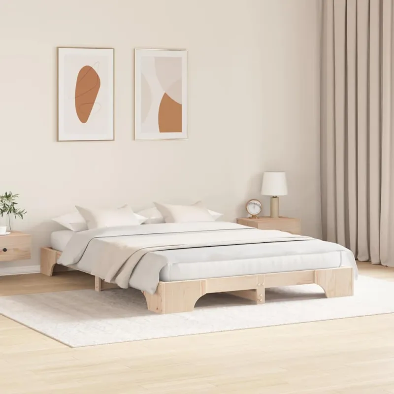 Lovos rėmas Natūrali 160 x 200 cm Kietos pušies mediena