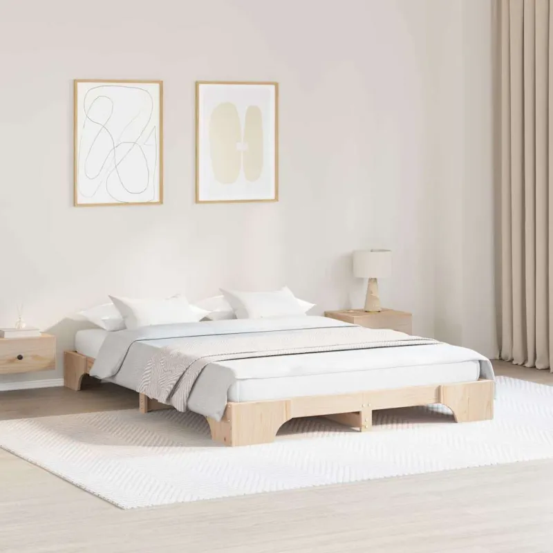 Lovos rėmas Natūrali 150 x 200 cm Kietos pušies mediena