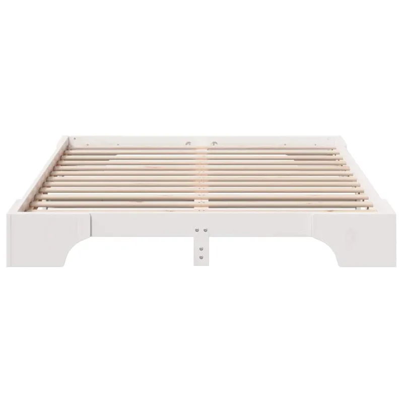 Lovos rėmas Balta 150 x 200 cm Kietos pušies mediena