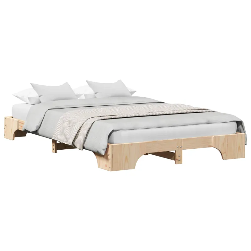 Lovos rėmas Natūrali 135 x 190 cm Kietos pušies mediena