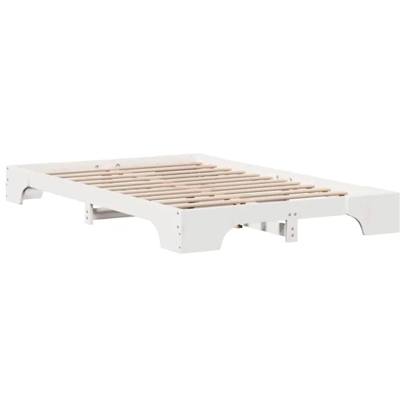 Lovos rėmas Balta 135 x 190 cm Kietos pušies mediena
