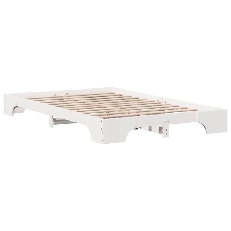 Lovos rėmas Balta 135 x 190 cm Kietos pušies mediena