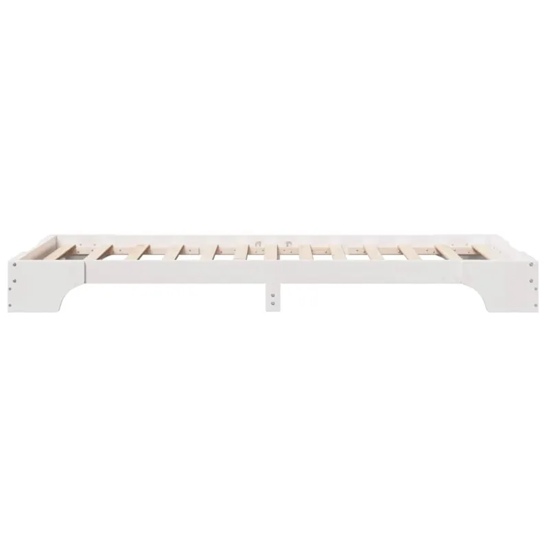 Lovos rėmas Balta 90 x 200 cm Kietos pušies mediena