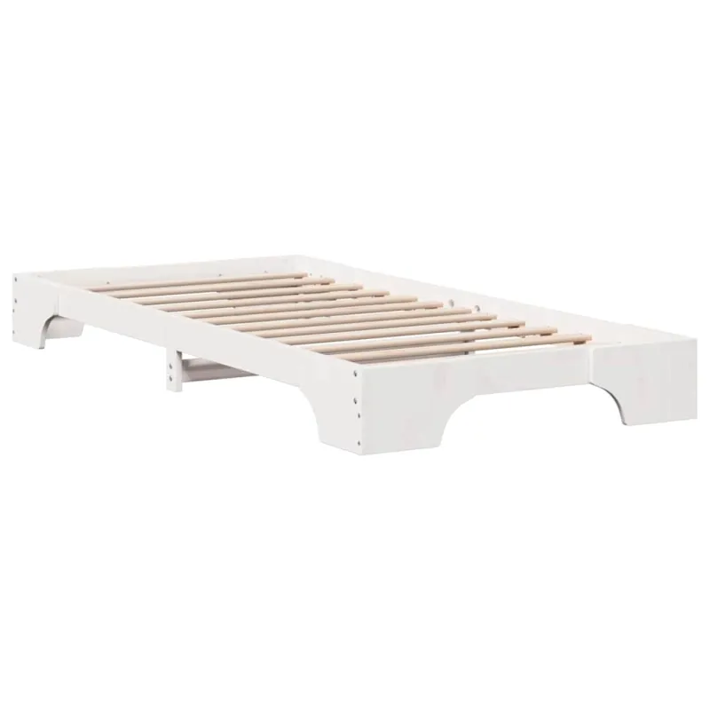 Lovos rėmas Balta 90 x 190 cm Kietos pušies mediena