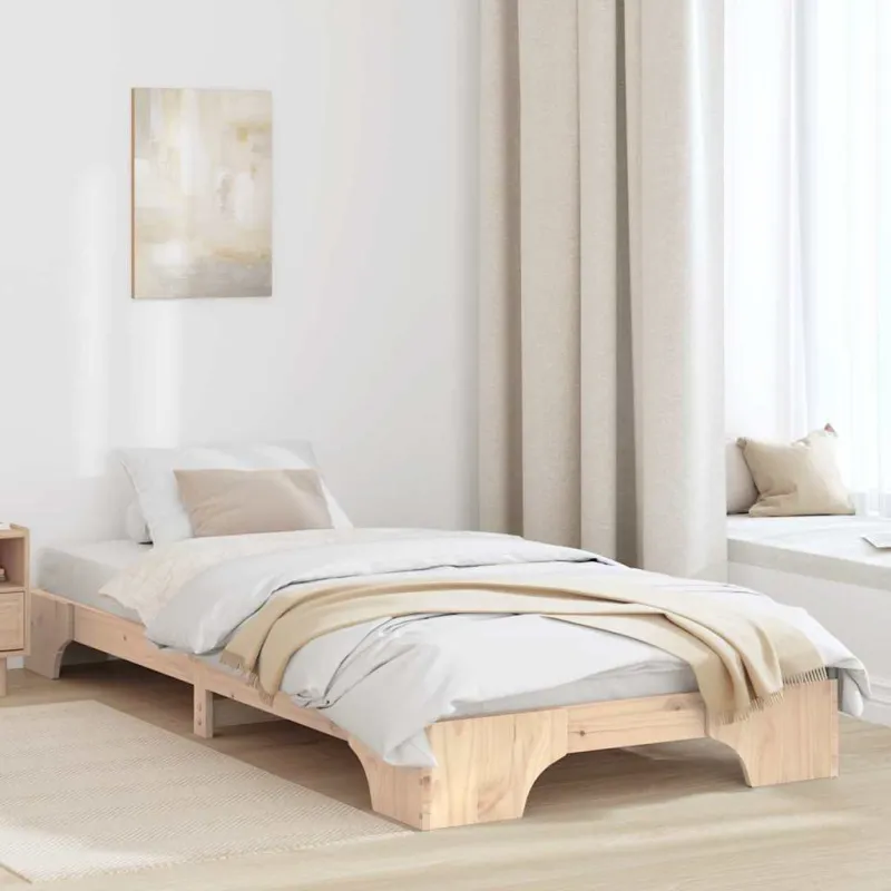 Lovos rėmas Natūrali 75 x 190 cm Kietos pušies mediena