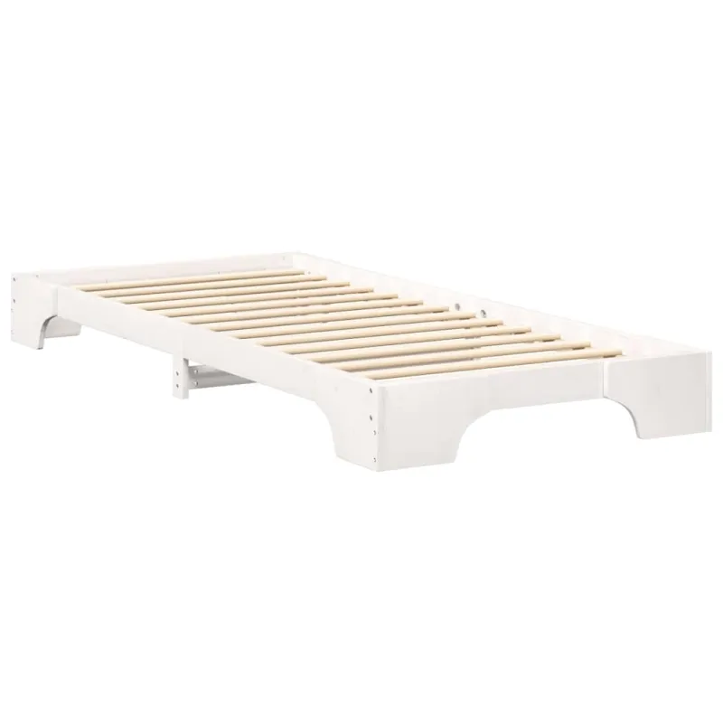 Lovos rėmas Balta 80 x 210 cm Kietos pušies mediena