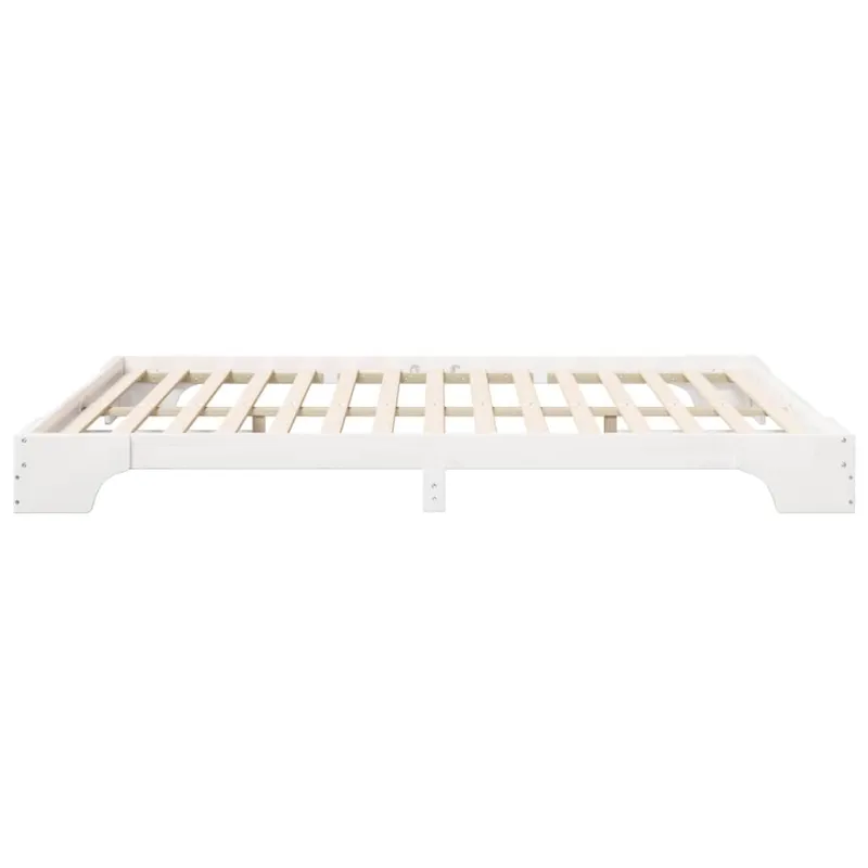 Lovos rėmas Balta 160 x 210 cm Kietos pušies mediena