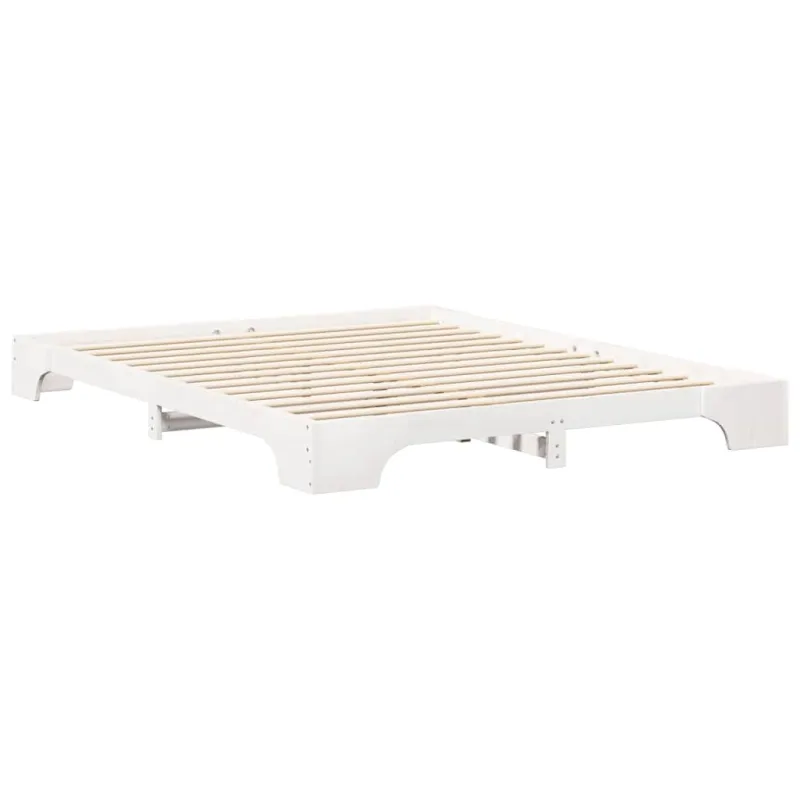 Lovos rėmas Balta 160 x 210 cm Kietos pušies mediena