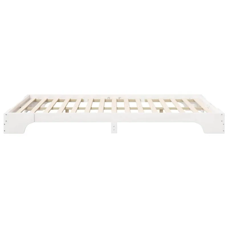 Lovos rėmas Balta 140 x 220 cm Kietos pušies mediena