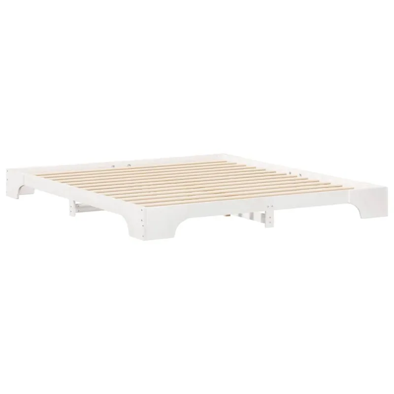 Lovos rėmas Balta 180 x 220 cm Kietos pušies mediena