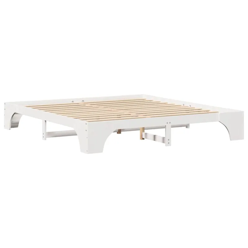Lovos rėmas Balta 200 x 200 cm Kietos pušies mediena