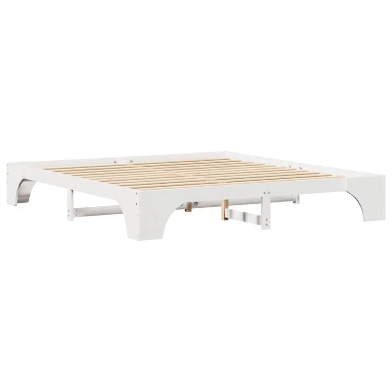 Lovos rėmas Balta 200 x 200 cm Kietos pušies mediena