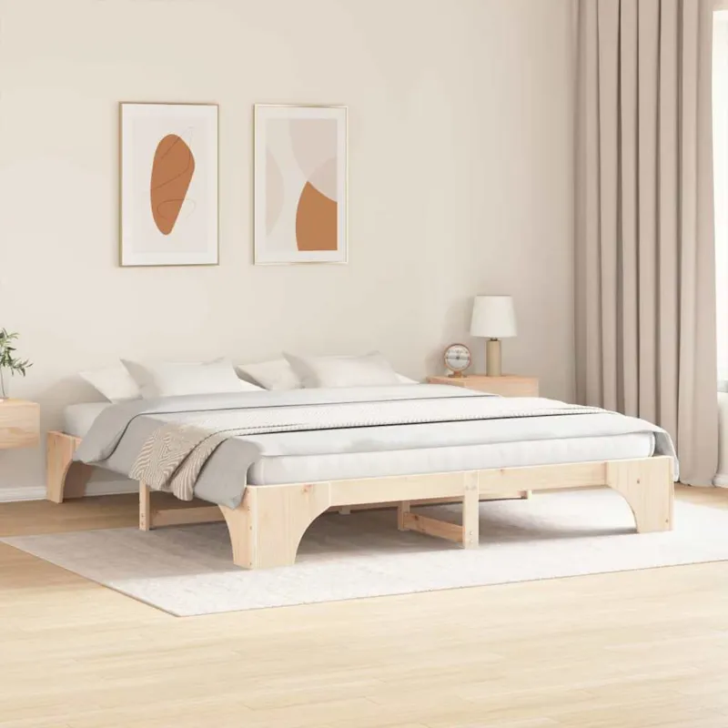 Lovos rėmas Natūrali 180 x 200 cm Kietos pušies mediena