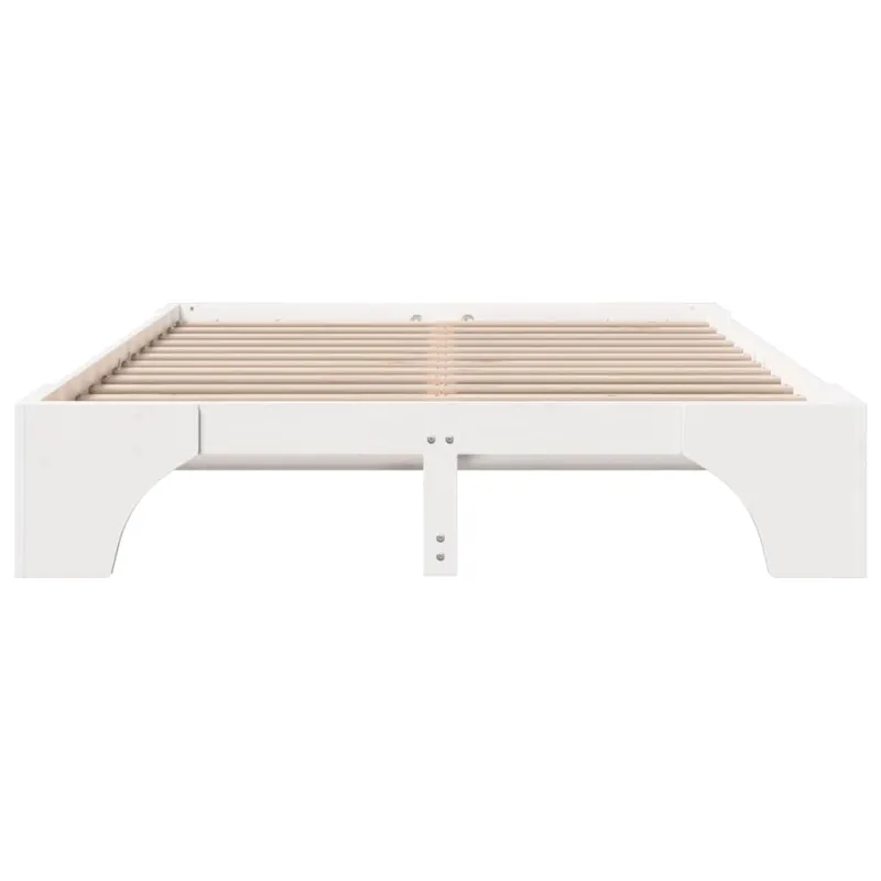 Lovos rėmas Balta 150 x 200 cm Kietos pušies mediena