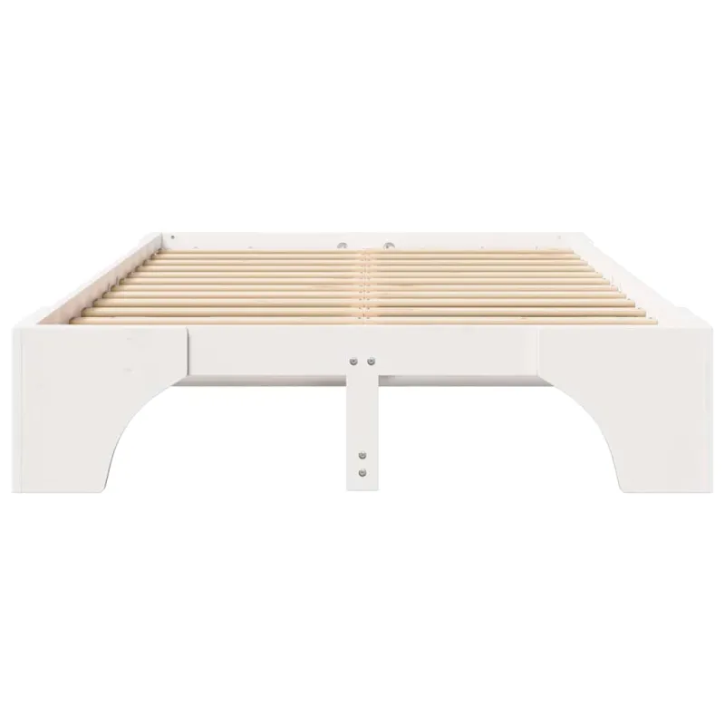 Lovos rėmas Balta 120 x 200 cm Kietos pušies mediena
