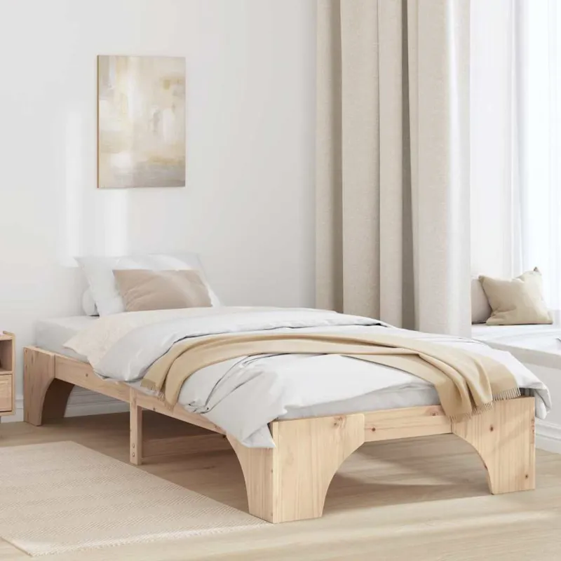 Lovos rėmas Natūrali 100 x 200 cm Kietos pušies mediena