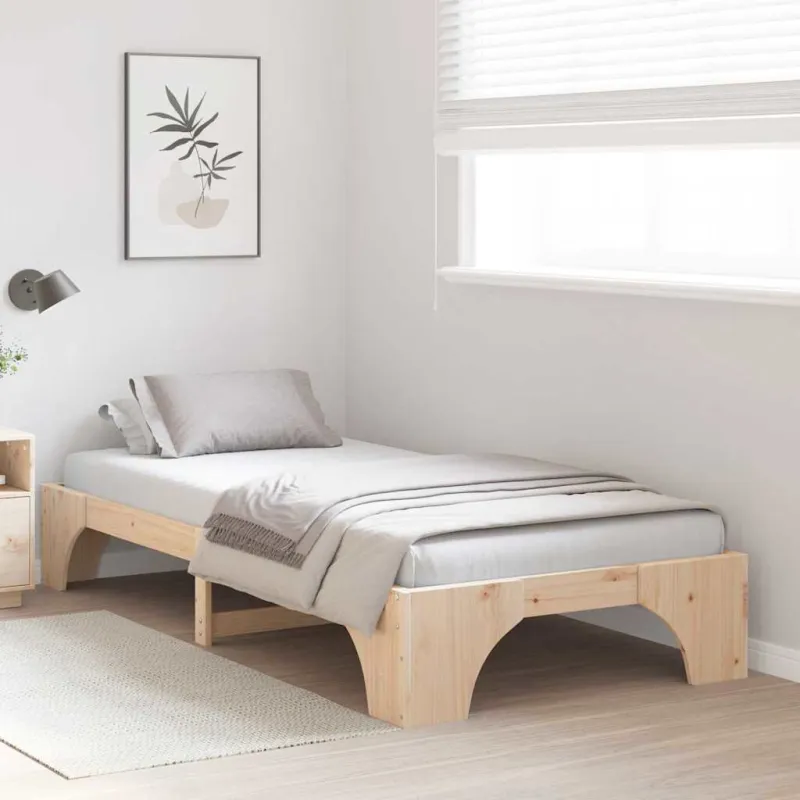 Lovos rėmas Natūrali 75 x 190 cm Kietos pušies mediena