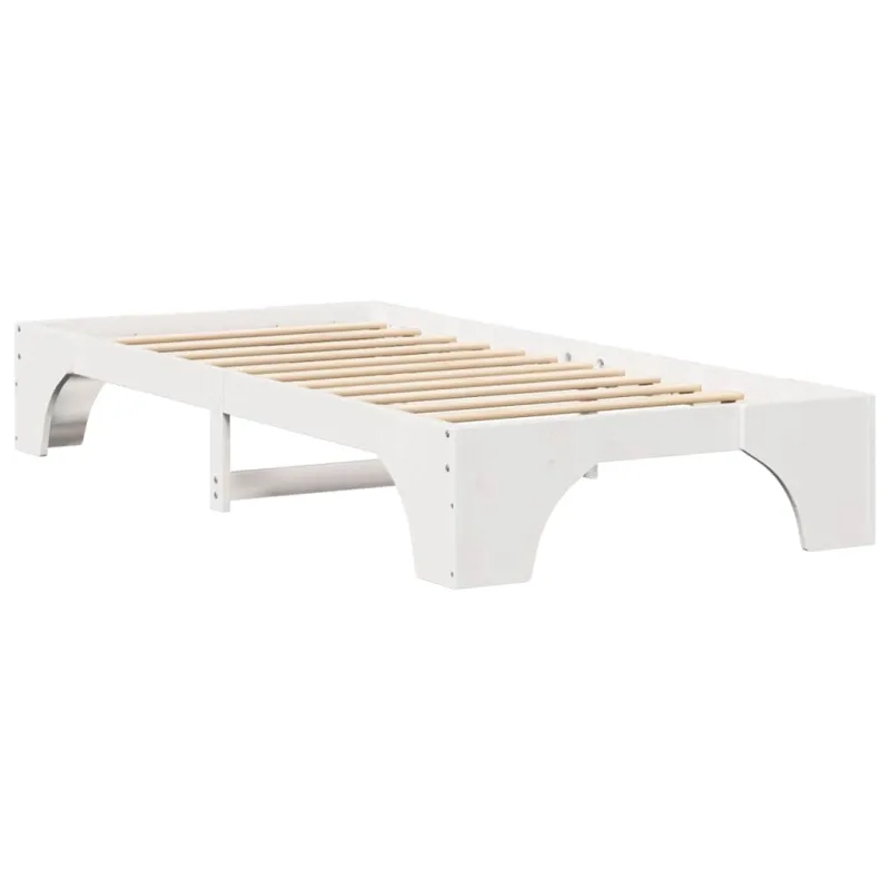 Lovos rėmas Balta 75 x 190 cm Kietos pušies mediena