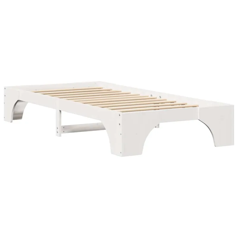 Lovos rėmas Balta 75 x 190 cm Kietos pušies mediena