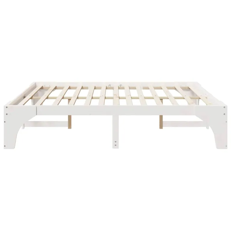 Lovos rėmas Balta 200 x 200 cm Kietos pušies mediena
