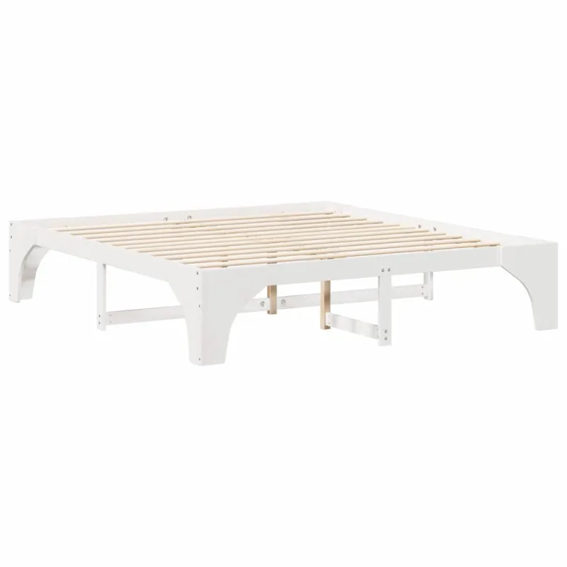 Lovos rėmas Balta 200 x 200 cm Kietos pušies mediena