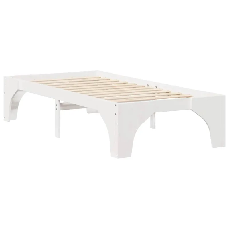 Lovos rėmas Balta 75 x 190 cm Kietos pušies mediena