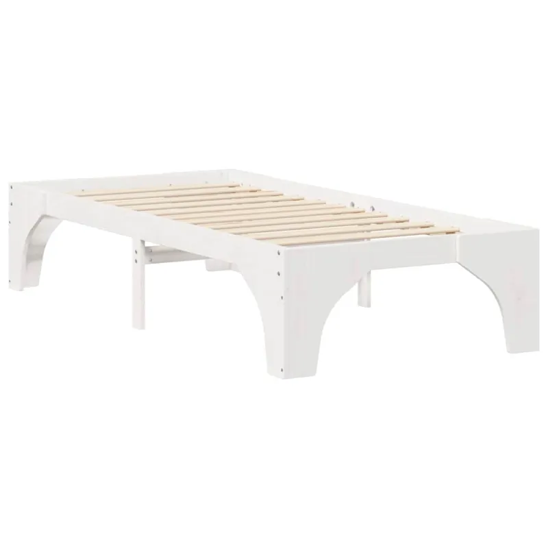 Lovos rėmas Balta 75 x 190 cm Kietos pušies mediena