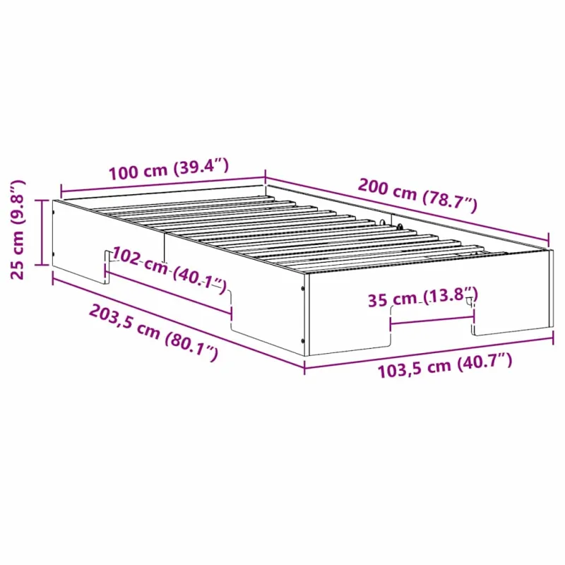 Lovos rėmas Balta 100 x 200 cm