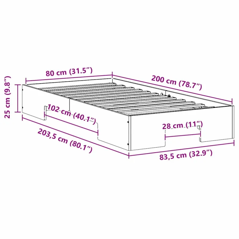 Lovos rėmas Ruda 80 x 200 cm