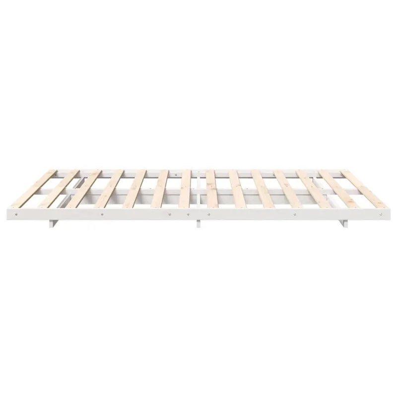 Lovos rėmas Balta 150 x 200 cm Kietos pušies mediena