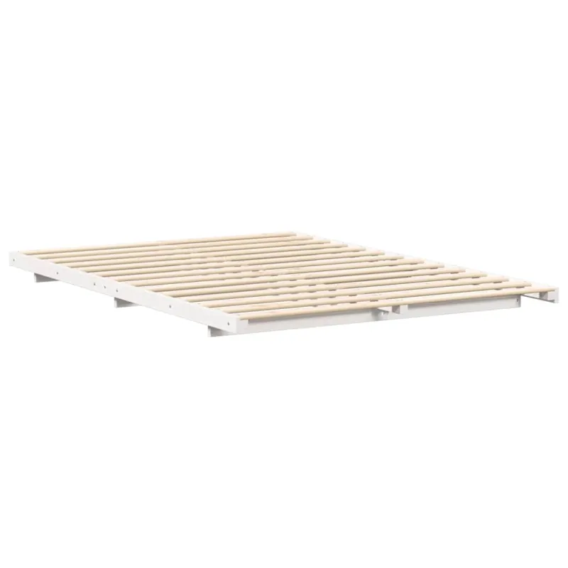 Lovos rėmas Balta 160 x 210 cm Kietos pušies mediena
