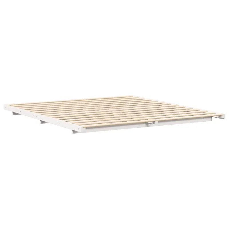 Lovos rėmas Balta 180 x 210 cm Kietos pušies mediena