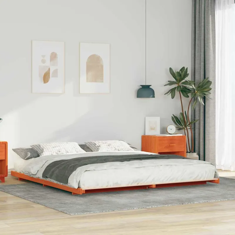 Lovos rėmas Vaško ruda 180 x 220 cm Kietos pušies mediena