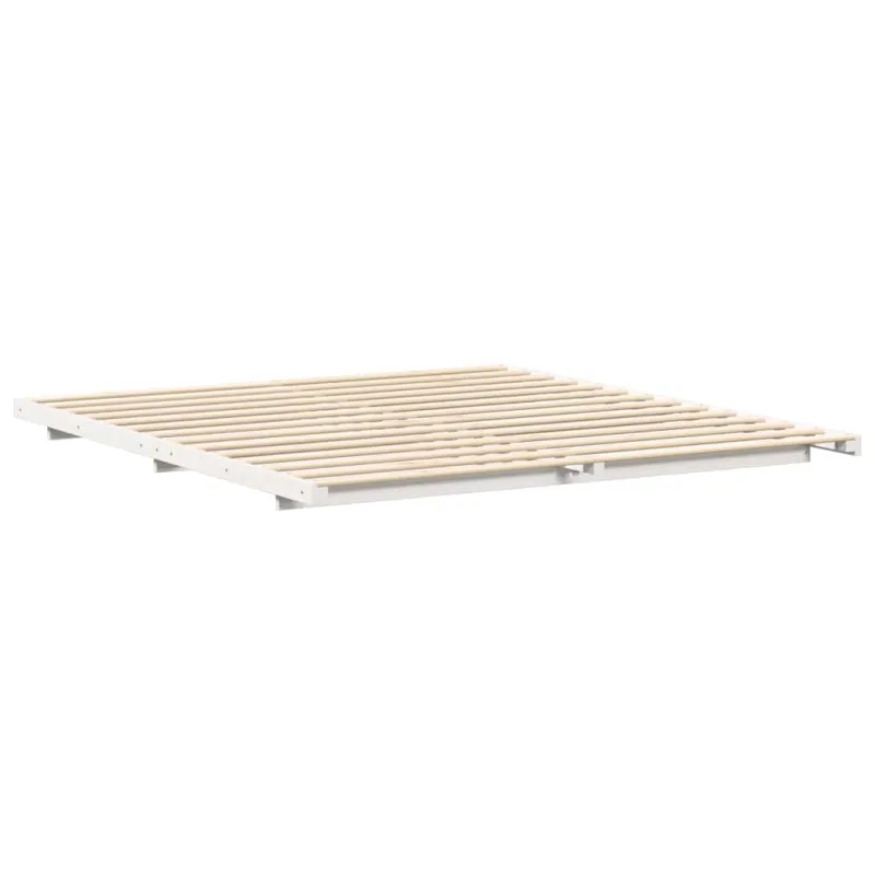 Lovos rėmas Balta 200 x 220 cm Kietos pušies mediena