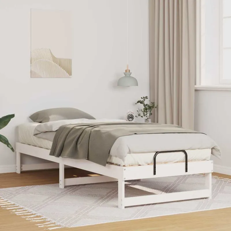 Lovos rėmas Balta 80 x 200 cm Kietos pušies mediena