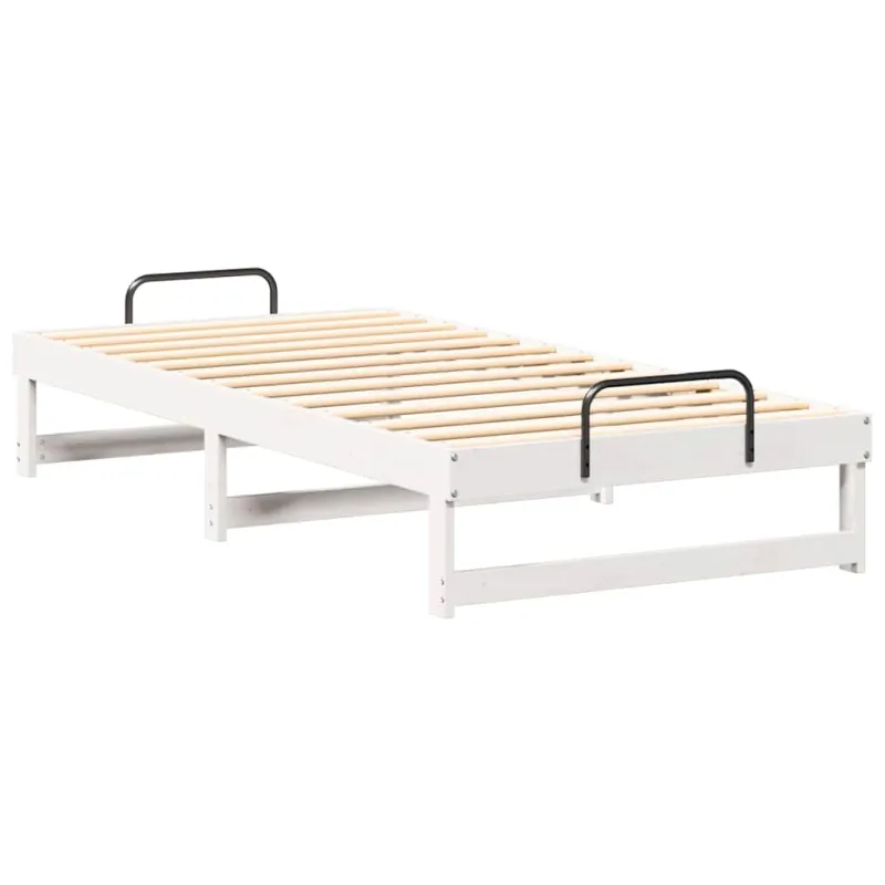 Lovos rėmas Balta 90 x 190 cm Kietos pušies mediena