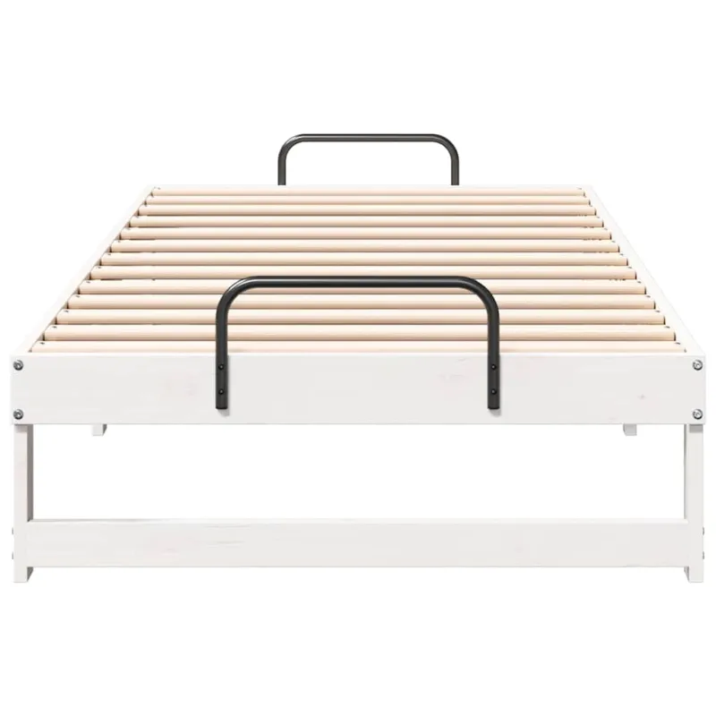 Lovos rėmas Balta 75 x 190 cm Kietos pušies mediena