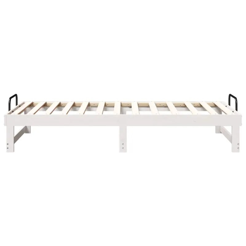 Lovos rėmas Balta 75 x 190 cm Kietos pušies mediena