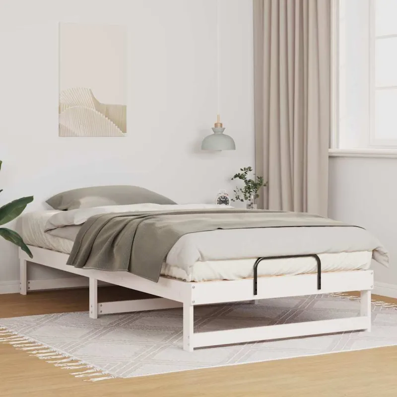 Lovos rėmas Balta 100 x 210 cm Kietos pušies mediena