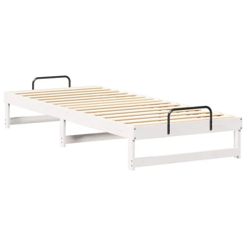 Lovos rėmas Balta 90 x 220 cm Kietos pušies mediena