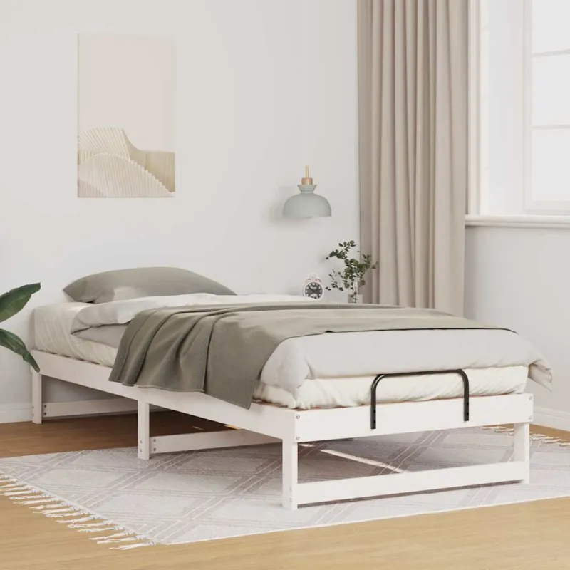 Lovos rėmas Balta 100 x 220 cm Kietos pušies mediena