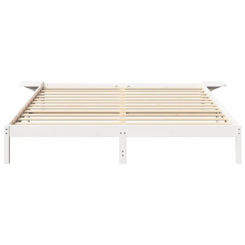 Lovos rėmas Balta 200 x 200 cm Kietos pušies mediena