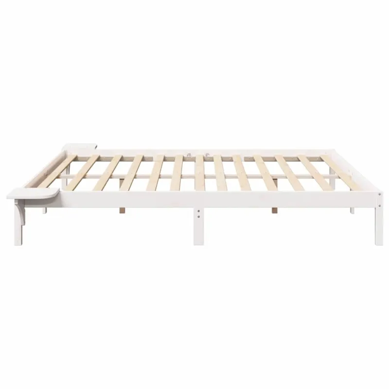 Lovos rėmas Balta 200 x 200 cm Kietos pušies mediena