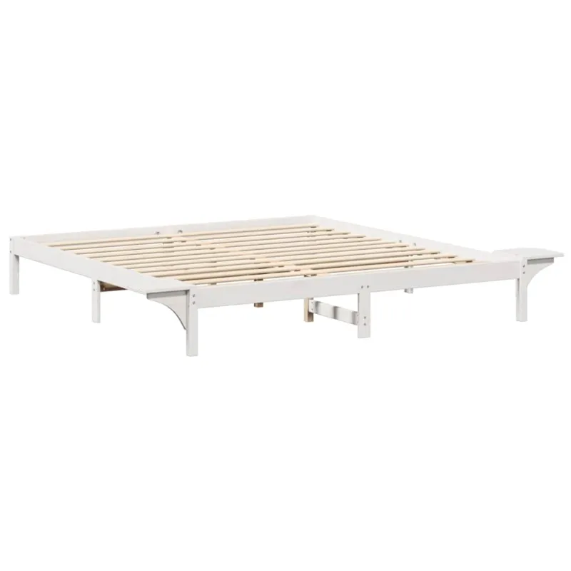 Lovos rėmas Balta 200 x 200 cm Kietos pušies mediena